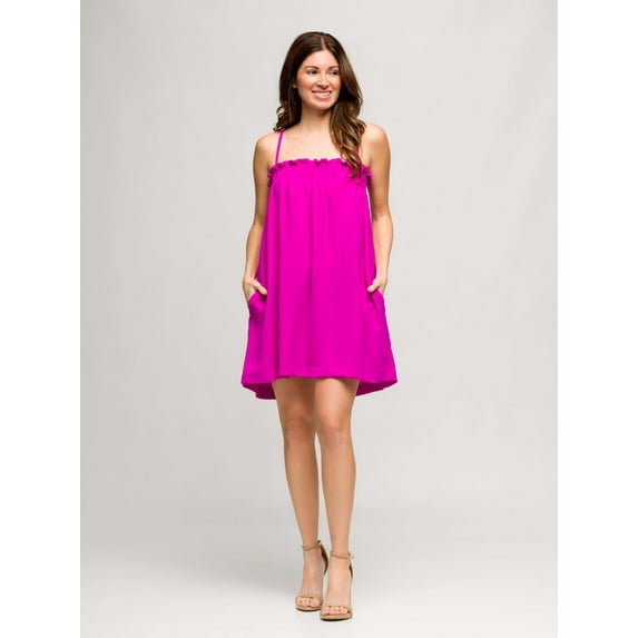 Womens Spaghetti Strap A-Line Dress