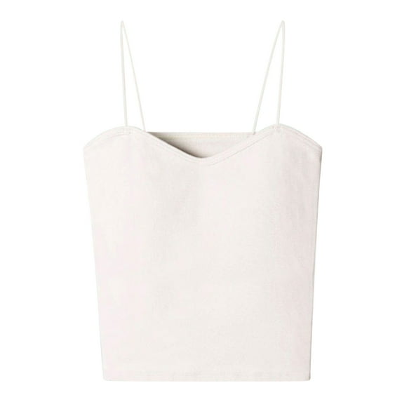 Womens Spaghetti Strap Camisole Tops Built in Bra Seamless Padded Sleeveless Cross Back Sexy Crop Yoga Tanks Vest (X-Large, White 02)