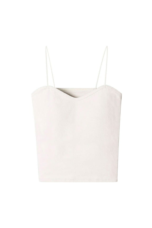 Womens Spaghetti Strap Camisole Tops Built in Bra Seamless Padded Sleeveless Cross Back Sexy Crop Yoga Tanks Vest (X-Large, White 02)