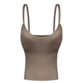 thumbnail image 1 of Womens Spaghetti Strap Camisole V-Neck Ribbed Tank Tops Slim Fitted Soft Cami Sleeveless Basic Layering Shirts, 1 of 6