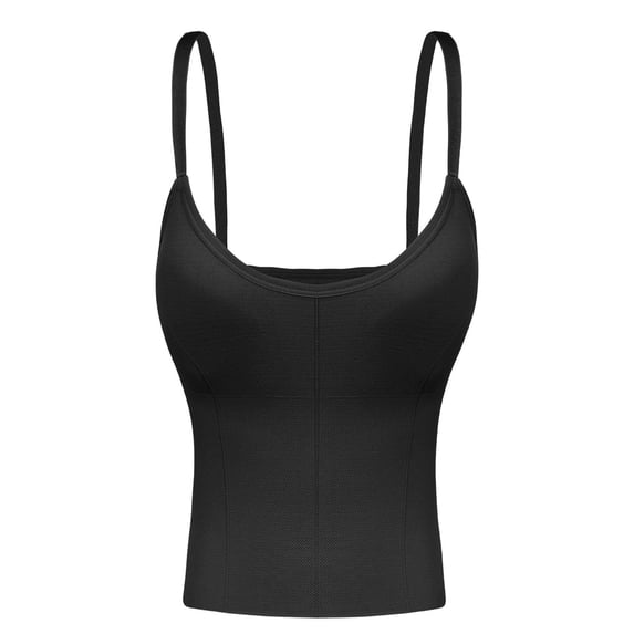 Womens Spaghetti Strap Camisole V-Neck Ribbed Tank Tops Slim Fitted Soft Cami Sleeveless Basic Layering Shirts