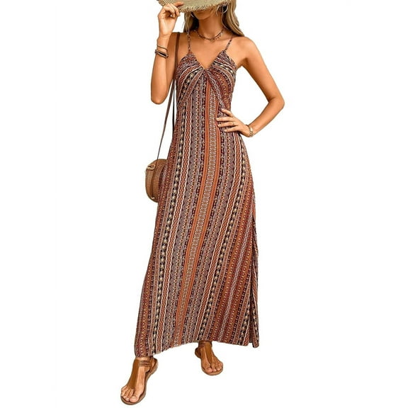 Womens Spaghetti Strap Dress Summer Dresses Beach Cover Ups Casual Sundresses Yellow XL