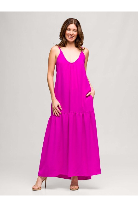 Womens Spaghetti Strap Maxi Dress