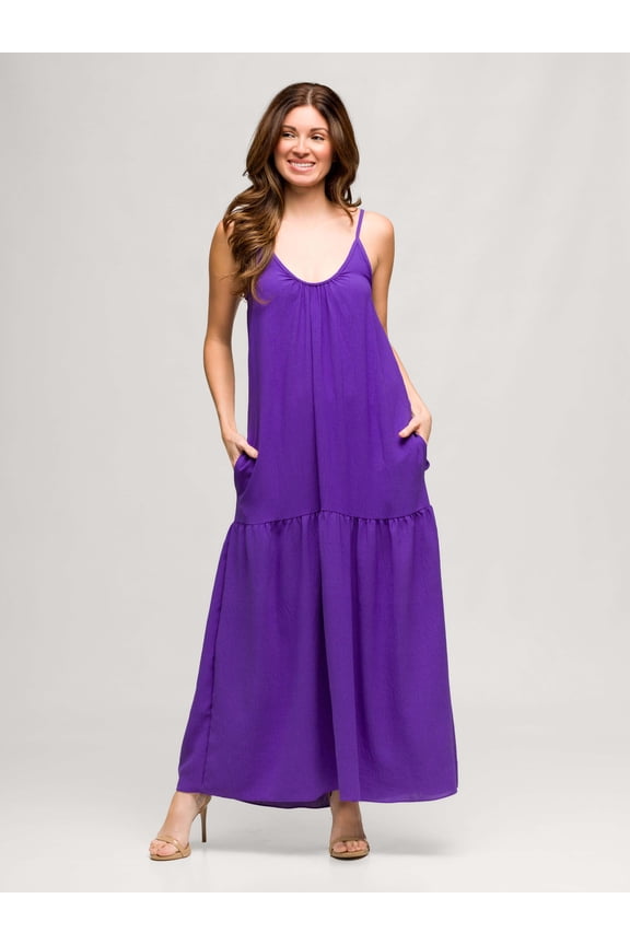 Womens Spaghetti Strap Maxi Dress