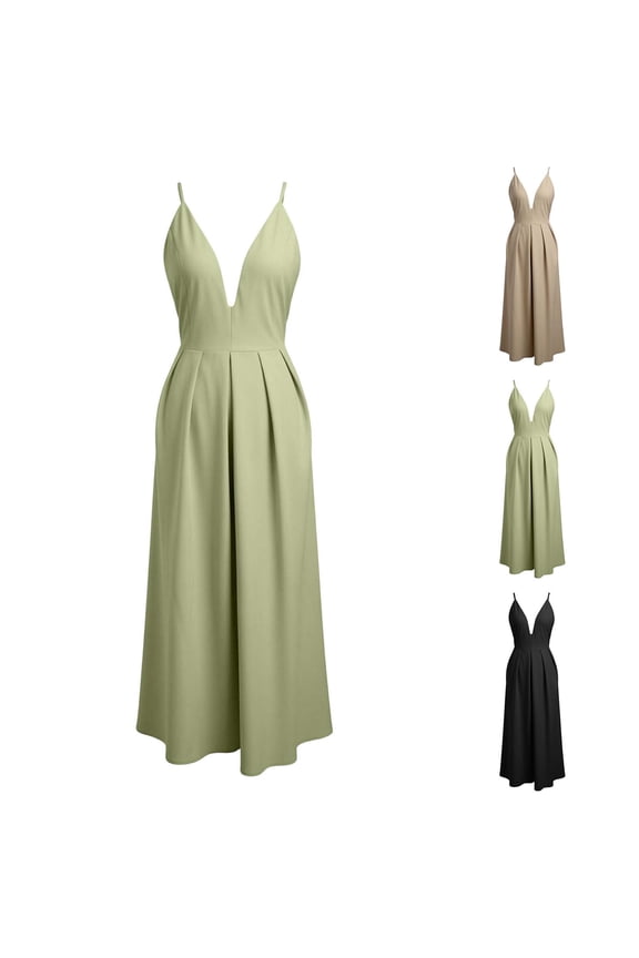 Womens Spaghetti Strap Maxi Dresses Hollow-Cut Patchwork Sleeveless Summer Dress Long Casual Knit Flowy Beach Beige XL