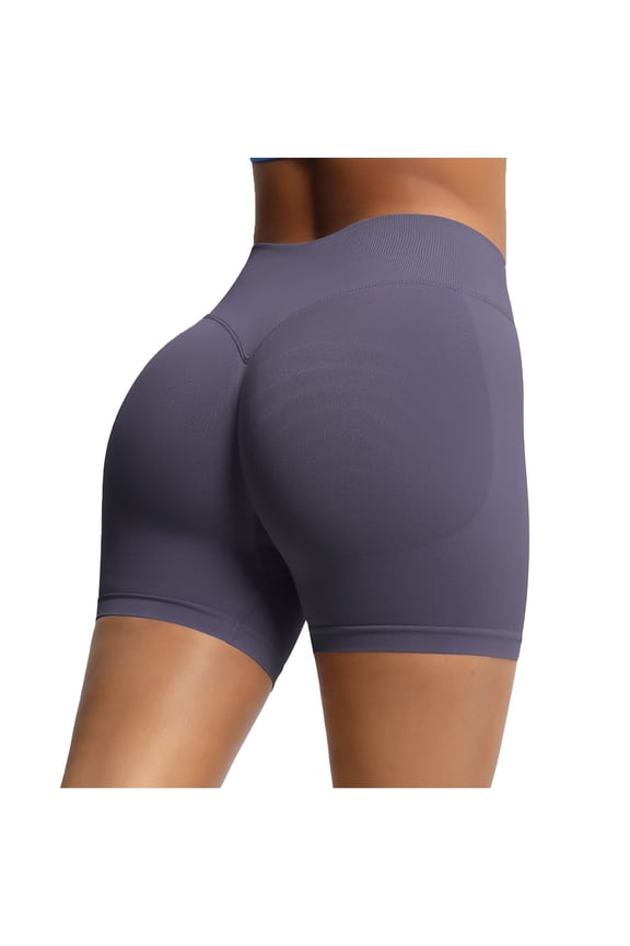 Womens Spandex Leggings Shorts High Rise Stretchy Workout Shorts Butt Lifting Soft Bike Shorts Yoga Gym Pants (XS, Purple)