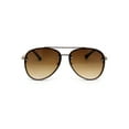 thumbnail image 1 of Womens Sparkling Glitter Trim Tear Drop Officer Style Sunglasses Gold Gradient Brown, 1 of 4