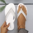 thumbnail image 1 of Womens Sparkly Rhinestone Flat Flip Flops Open Toe Casual Summer Shoes White 38, 1 of 8