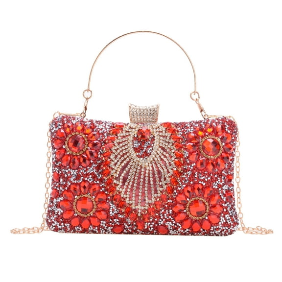 Womens Sparkly Rhinestone Sequin Glitter bag Clutch Evening Handbag Shoulder Bags Purse for Wedding Party Prom