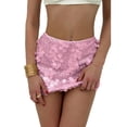 thumbnail image 1 of Womens Sparkly Sequin Mini Skirts Bodycon Night Out Party Club Shine Glitter Skirt Pink, L, 1 of 4