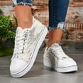 thumbnail image 1 of Womens Sparkly Sneakers Glitter Shiny Sequin Tennis Shoes Low Cut Lace Up Y2k Mardi Gras Shoes (White 43), 1 of 8