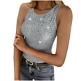 thumbnail image 1 of Womens Sparkly Tank Tops, Sleeveless Shirts for Women Summer Fashion Shiny Sequins Crewneck Tanks Blouses for Party, 1 of 5