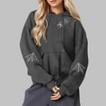 thumbnail image 1 of Byworldtasic Womens Sweatshirts Womens Spider Web Prints Hoodie Costumes 2025 Fall Outfits Trendy Party Long Sleeve Crewneck Pullover Tops, 1 of 3