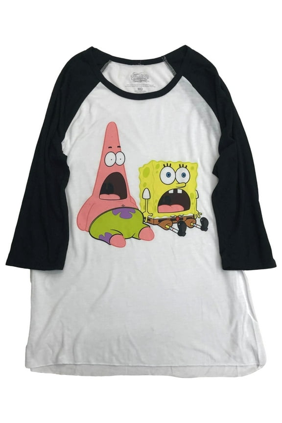 Womens Spongebob Squarepants & Patrick Baseball Tee Shirt T-shirt X-Large
