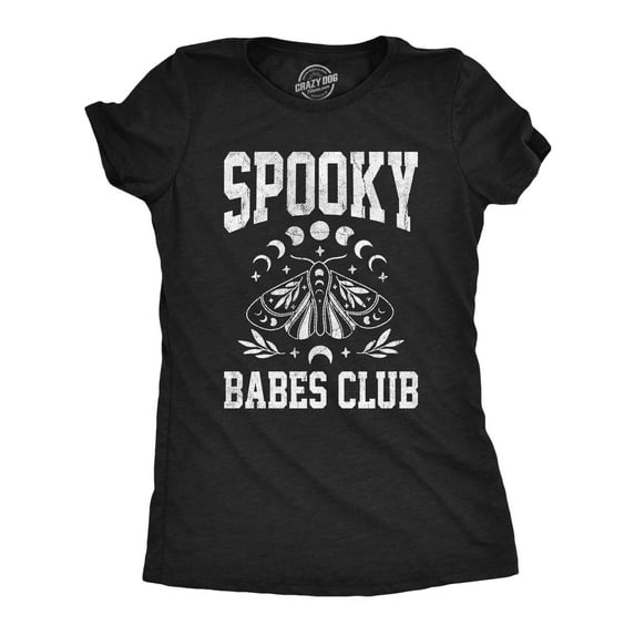 Womens Spooky Babes Club T Shirt Funny Hot Halloween Scary Season Lovers Tee for Ladies Womens Graphic Tees