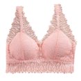 thumbnail image 1 of Womens Sport Bras Lingerie Lace Chest Tube Backless Bra Camisole Base Underwear V-Neck Lightly Lined Bra Feature Hook and Eye Closure Push-up Bra Style Y-111 , Pink-a one size, 1 of 2
