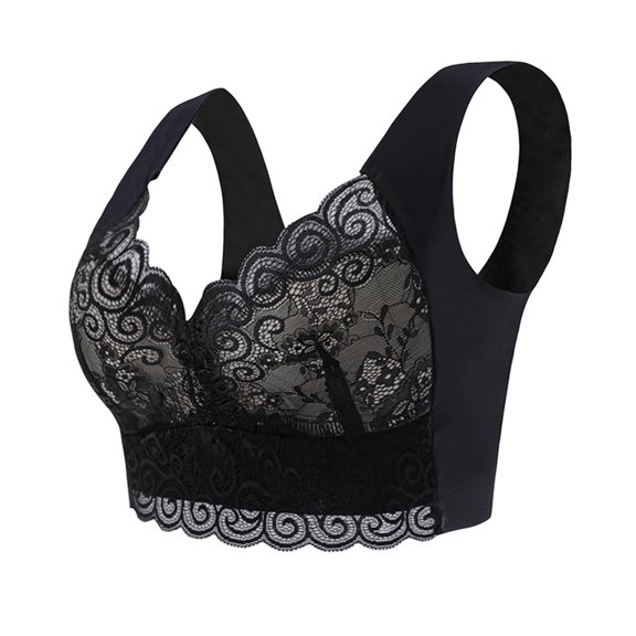 Womens Sport Bras Plus Size Lace Splice No Underwire Bralettes for Women Breathable Underwear Running Pajama Bra M-5XL