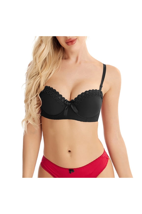 Womens Sport Bras Pullover Bra Feature V-Neck No Underwire Bra Style W-1684 Black XL