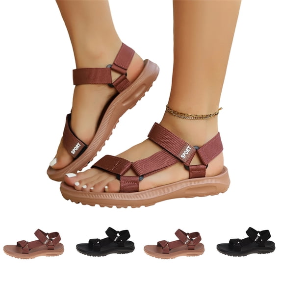 Womens Sport Sandals Hook and Loop Ankle Strap Non Slip Casual Summer Outdoor Walking Sandals 42