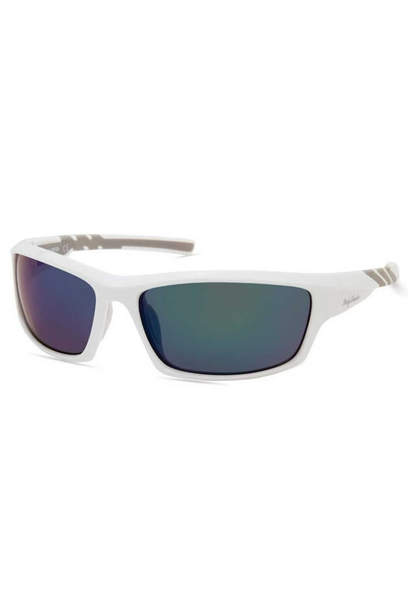 Women's Rubberized Sport Sunglasses, White Frame/Aqua Lenses, Harley Davidson