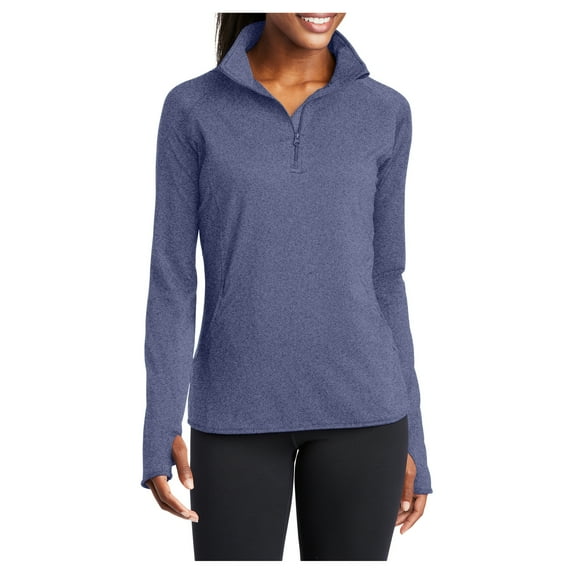 Womens Sport Wick Stretch 1/2 Zip Polyester/Spandex Pullover True Navy Heather XXL