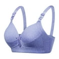 thumbnail image 1 of Womens Sports Bra Back-Smoothing Bra Feature V-Neck Padded Bra Style W-1173 Blue-b L, 1 of 2