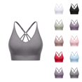 thumbnail image 1 of Womens Sports Bra Backless Racerback Adjustable Strappy Seamless Wireless Workout Bra Yoga Running Gym Comfortable Support Athletic Top, 1 of 3