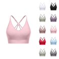 thumbnail image 1 of Womens Sports Bra Backless Racerback Adjustable Strappy Seamless Wireless Workout Bra Yoga Running Gym Comfortable Support Athletic Top, 1 of 3