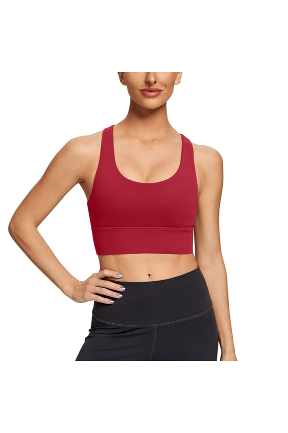 Womens Sports Bra Basic Crop Tank Tops Sleeveless Going out Tops Backless Round Neck Summer Yoga Tanks