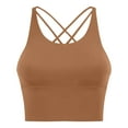 thumbnail image 1 of Womens' Sports Bra Wirefree Padded with Medium Support Criss-Crossing Back Strappy Sports Bra for Women Padded Push up Sports Bra Athletic Running Workout Yoga Bra Orange 12, 1 of 4