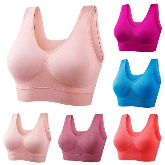 Womens Sports Bra Workout Fashionable Sport Breathable Underwear Large Size No Rims Seamless Thin Bra Yoga Push Up Bras Saving on Clearance