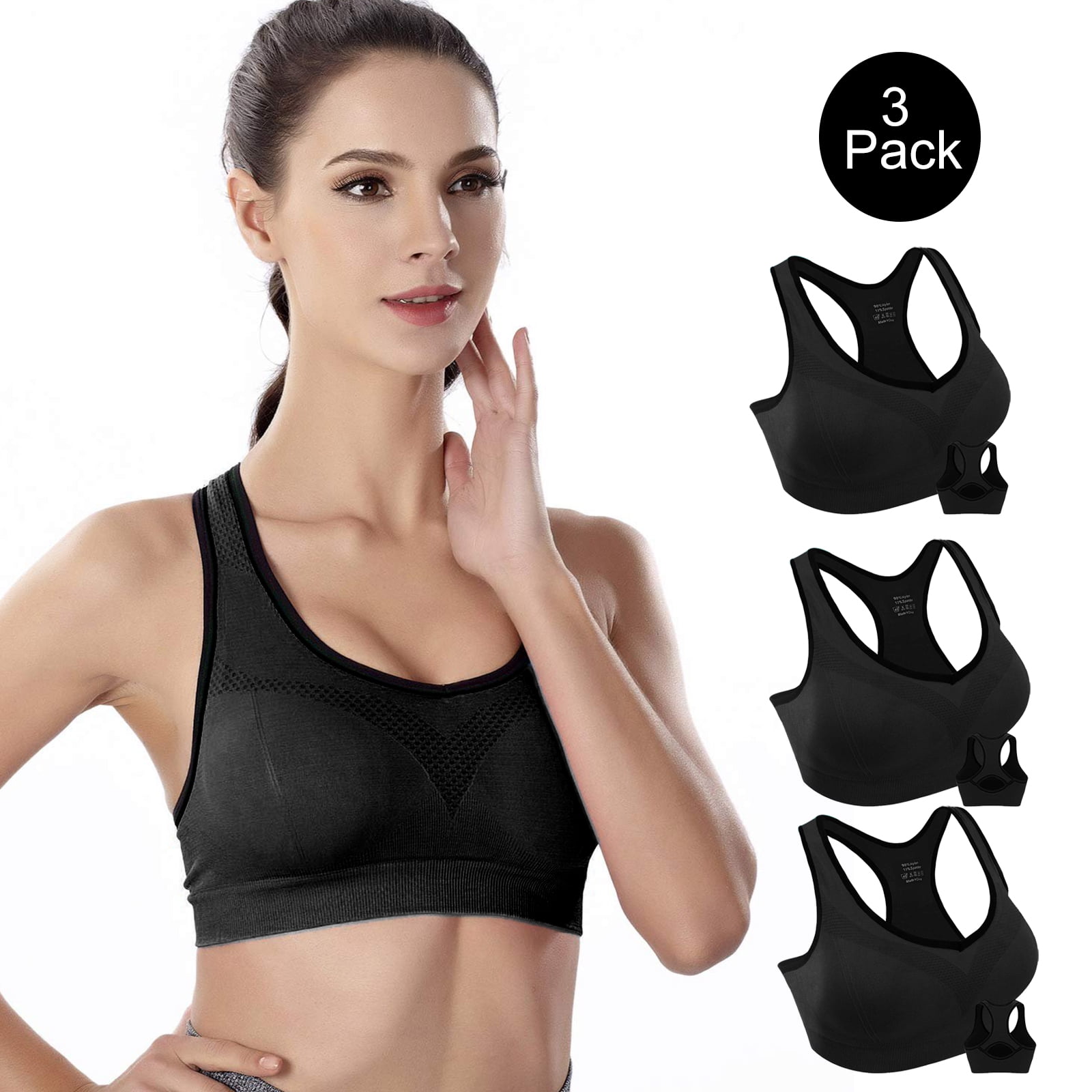 Buy Ndless Sports Polyester Blend Wireless Padded Sports Bra for Yoga,  Running, Fitness Gym (Grindel Black, X-Large) Online In India At Discounted  Prices