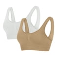 thumbnail image 1 of Womens Sports Bras 2-Pack Sexy Bra Without Steel Ring U-shaped With Breast Pad Everyday Underwear Sport Bras for Women White M, 1 of 8
