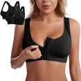 thumbnail image 1 of Womens Sports Bras 2PC Front Closure Compression Bras For High Sports Everyday Wireless Bras for Women Black 4XL, 1 of 8