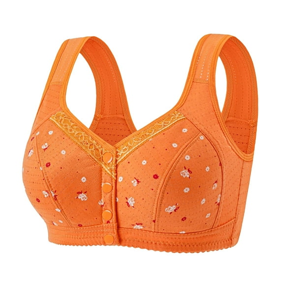 Womens Sports Bras Front Closure Full Coverage Anti Sagging Bralette Wireless Bras