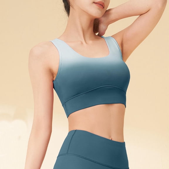 Womens Sports Bras Gradual Hanging Shockproof Gathering Breathable Sports Bra Sports Bras for Women Gray M