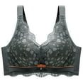 thumbnail image 1 of Womens Sports Bras Padded Plus Size Lace Printed No Underwire Bras Bowknot Underwear Bra V-Neck Padded Bra Feature Hook and Eye Closure Bra -b Strapless L, 1 of 7