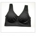 thumbnail image 1 of Womens Sports Bras Plus Size Bras Padded Seamless Sleepwear Yoga Bra Wireless Underwear V-Neck No Underwire Bra Feature Hook and Eye Closure Demi & Balconette Bra Style Y-140 , Black XXL, 1 of 4