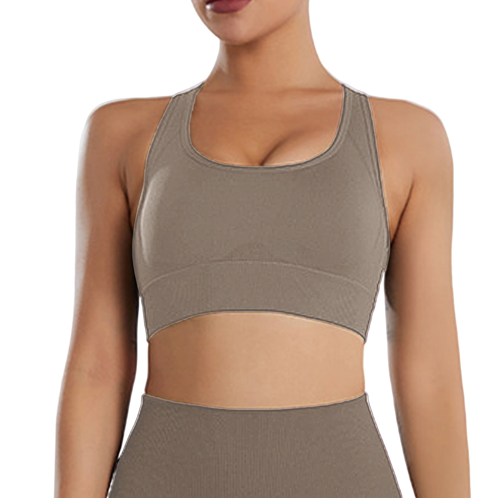 Womens Sports Bras Solid Color Seamless Crop Tops H Shaped Shockproof  Sportswear Yoga Vest 