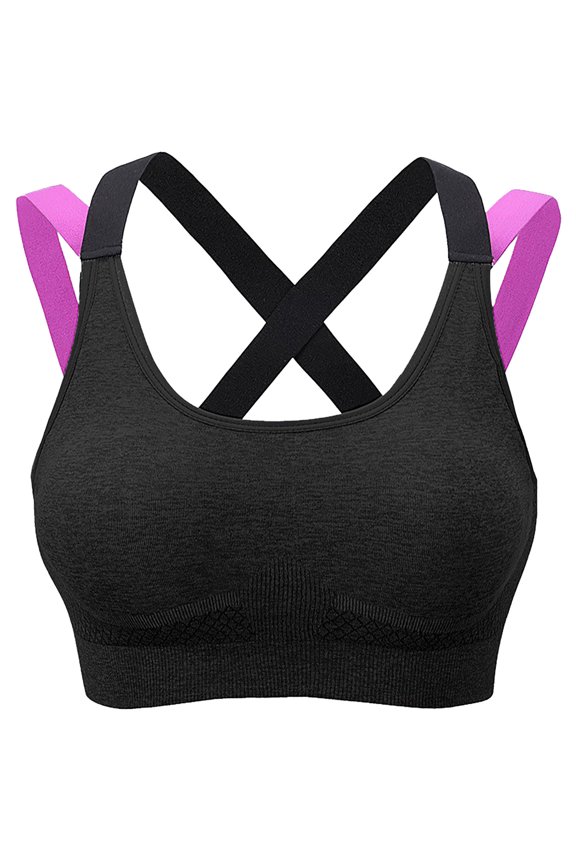Womens Sports Bras Sports Bra Vest Push-Up Yoga Fitness Sports Bra With Removable Chest Pad Sports Bra Black L