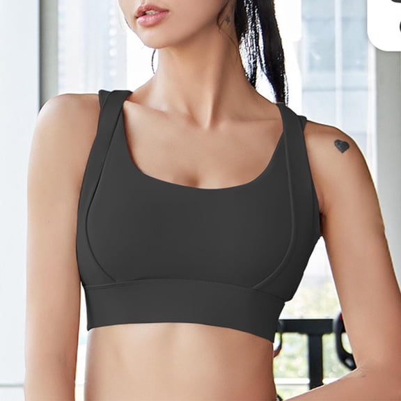 Womens Sports Bras Sports Bra With Shock-absorbing Shoulder Straps Gathering And Covering Breasts Comfortable Bras for Women Black M