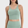 thumbnail image 1 of Womens Sports Bras Thin Shoulder Strap Shock-absorbing Running Fitness Bra Beautiful Back Sexy Yoga Gathering Sports Bra Bras for Women Green L, 1 of 4