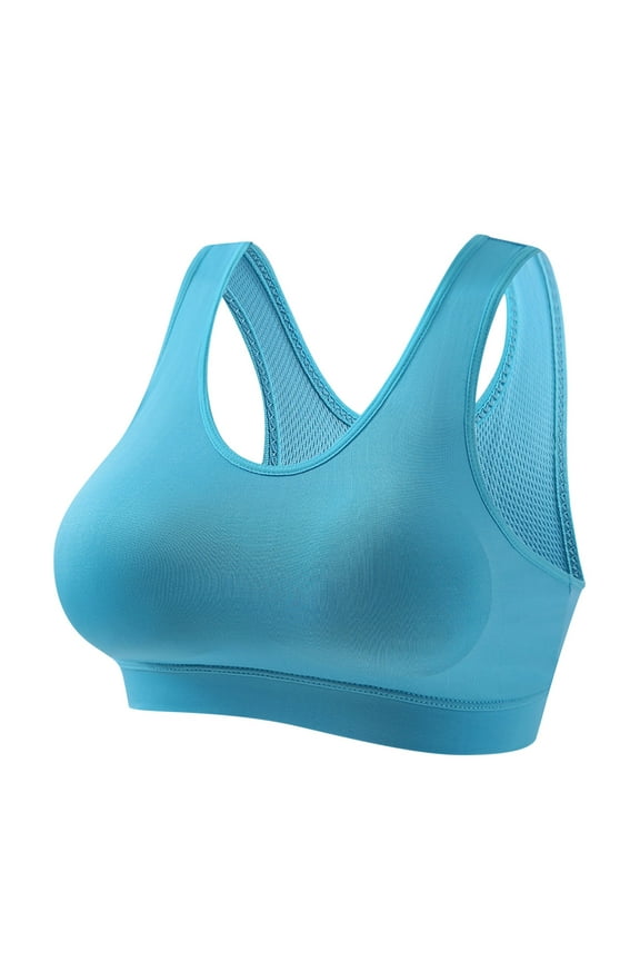 Womens Sports Bras, Wirefree Yoga Bra Comfort Seamless Stretchy Sports Bra for Women Padded Activewear Undershirt