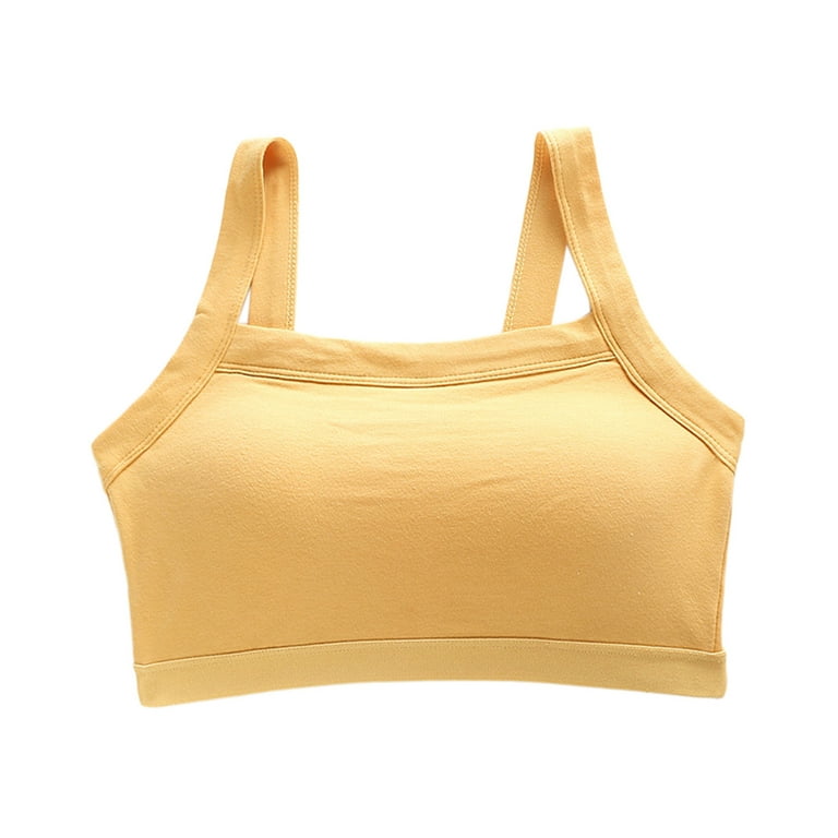Womens Sports Bras Wrap Top Soild Color Beauty Bottoming Vest Type Small  Sling Thin Inner T Shirt Bra for Womens Yellow XL