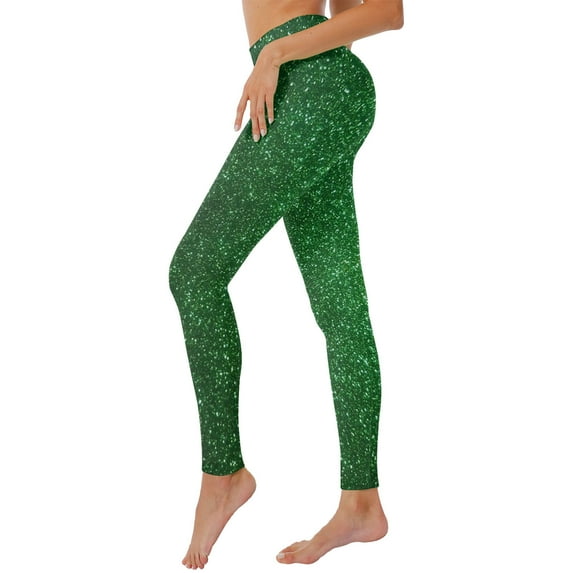 Womens Spring And Autumn Leggings Green Print Yoga Pants Tights Workouts Running Fitness Leggings For Women Casual