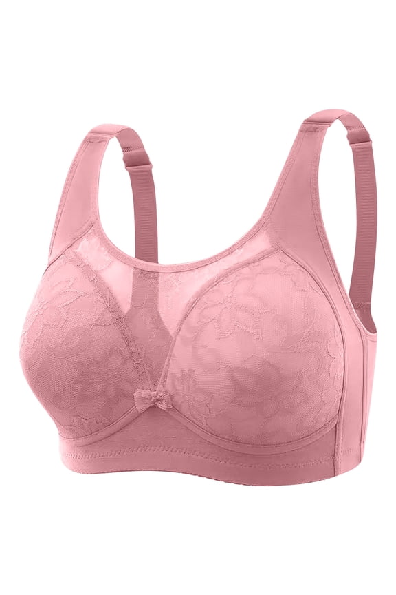Womens Spring Bra Pink Full Coverage Soft Cup Bra for Girls,2XL,Plus Size