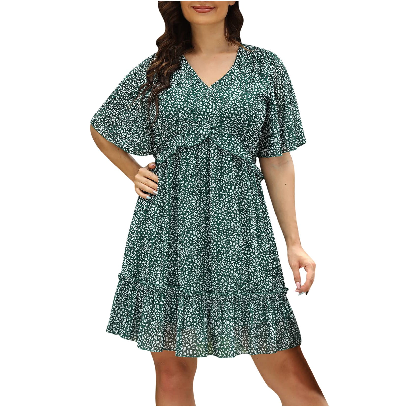 Womens Spring Dresses Floral Printed Loose Simple Style Plus Size Lightweight Honeymoon Women s Club Dress Walmart