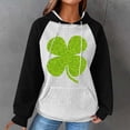 thumbnail image 1 of Womens Spring Fashion Hoodies Waffle Knit Hooded Sweatshirt St. Patrick's Day 2024 Cute Shamrock Clover Print Drawstring Pullover Sweater Workout Gym Hoodie Tops, 1 of 4