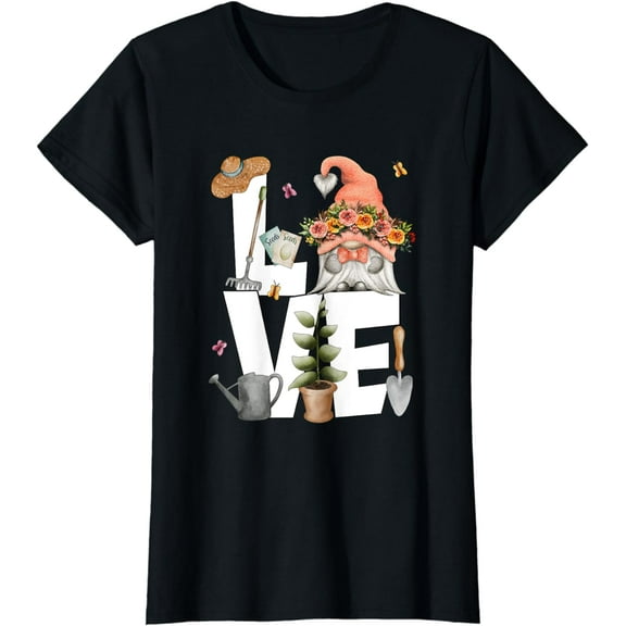 Womens Spring Gnome Love Gardening - Unique Tee For Funny Gardener T-Shirt