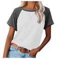 thumbnail image 1 of Womens Spring Summer New Colored Loose Short Sleeve Loose Casual T Shirt Stretch Cute Tops for Women Summer Womens Summer Tunics Shirt for Juniors Casual Fit Top Shirts for Women Trendy Lose Women, 1 of 4